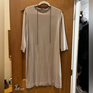 Brunello Cucinelli Cashmere-Silk Sweater Dress w/ Monili Trim